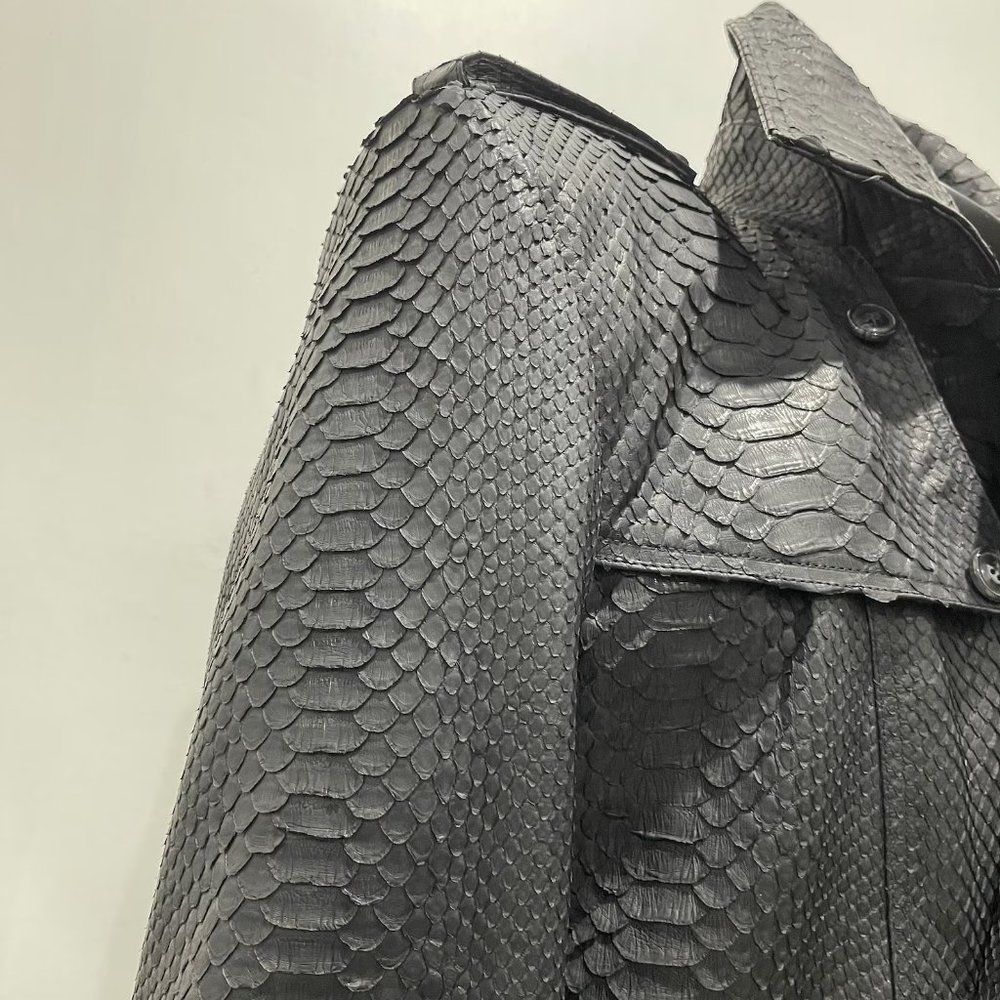 Men’s Dragon Python Black Trench Coat